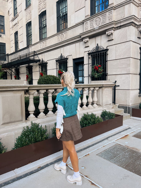 Bow Babe Sweater Top// Teal